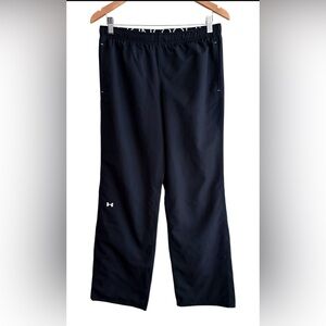 Under Armour Black and White Semi Fitted Windbreaker Track Pants Joggers